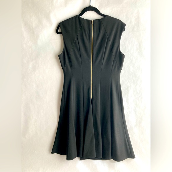 Womens Calvin Klein LBD Sweetheart Neckline Fit and Flare Black Dress 10 - Picture 4 of 7
